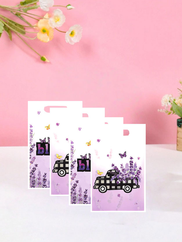 Party Games At Wedding - 20Pcs/40Pcs Purple Gift Bags with Floral