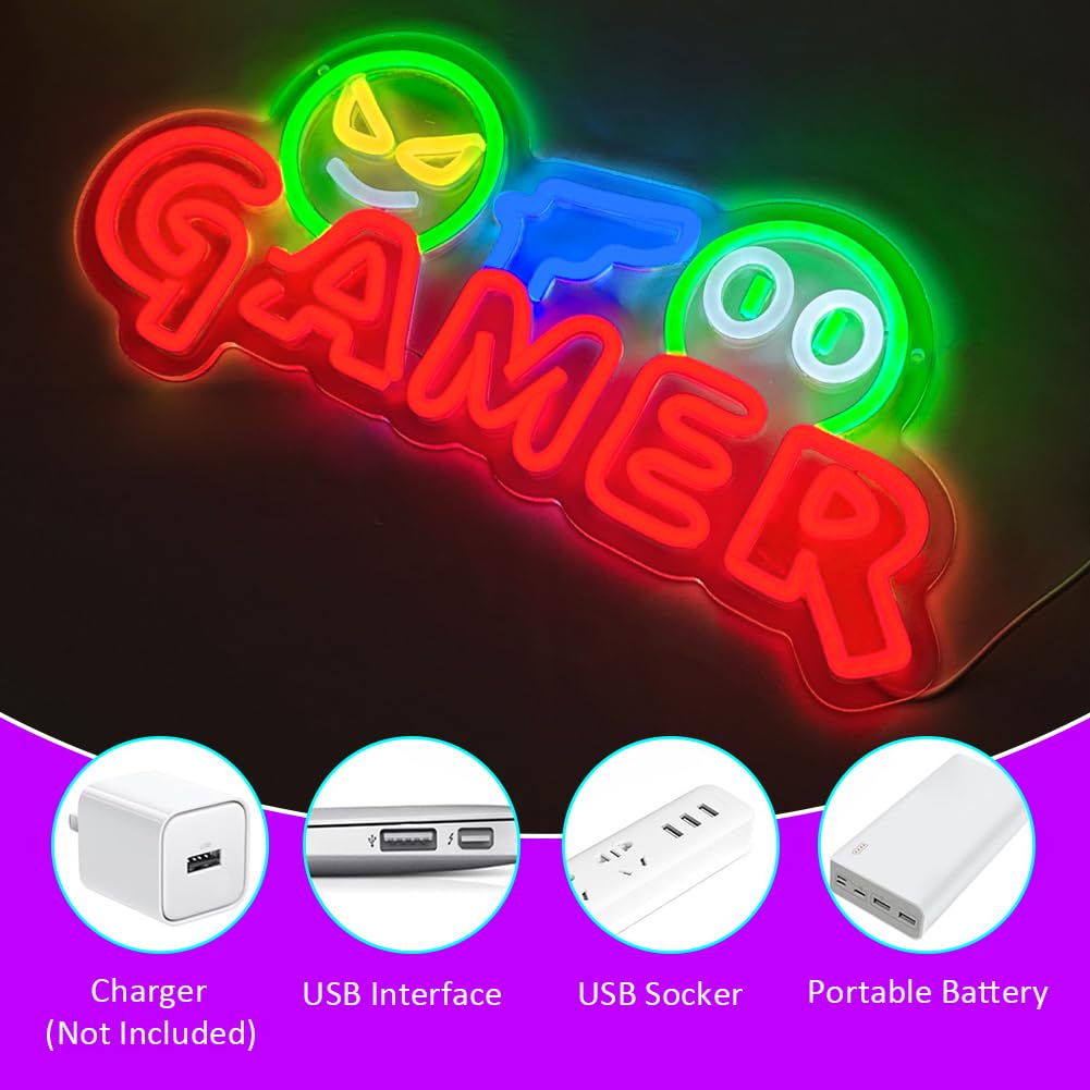 Gamer Neon Sign LED Wall Light - Party Games Easter ulasan dan harga
