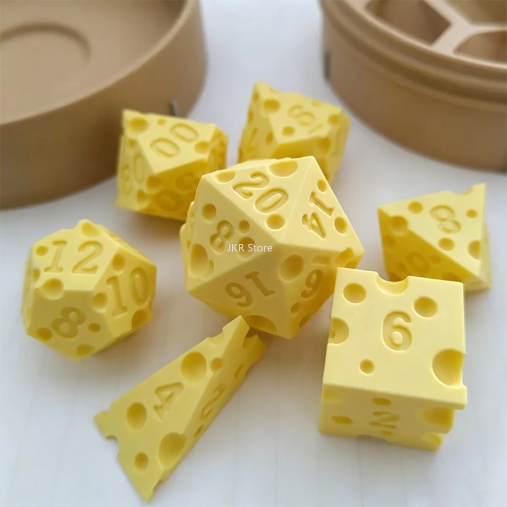 3D Printed Cheese Dice Set wit - Party Games At Wedding ulasan dan harga