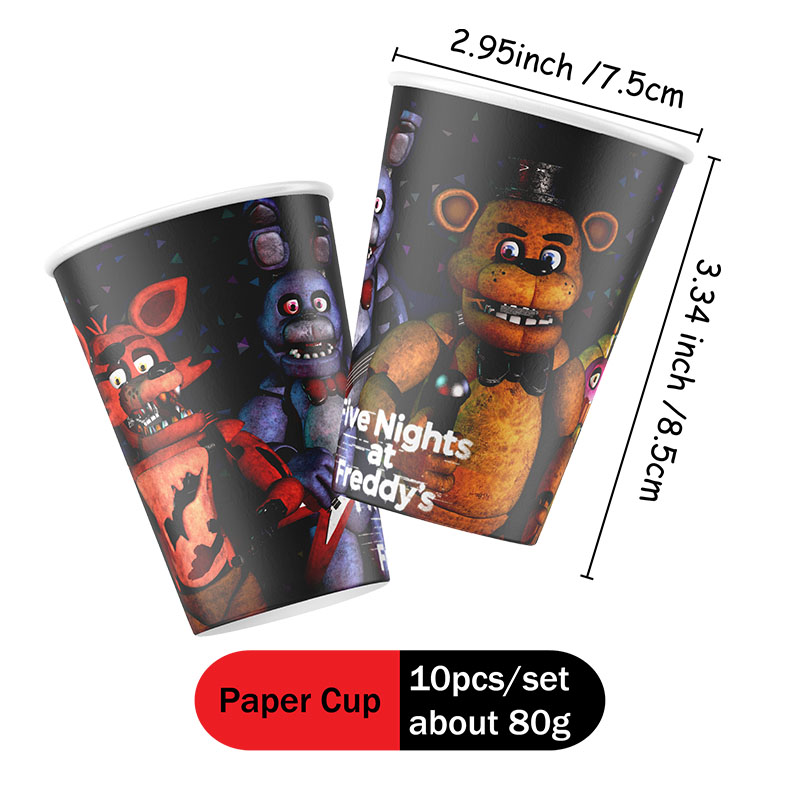 FNAF Themed Paper Plate Cups C - Party Games At Wedding ulasan dan harga